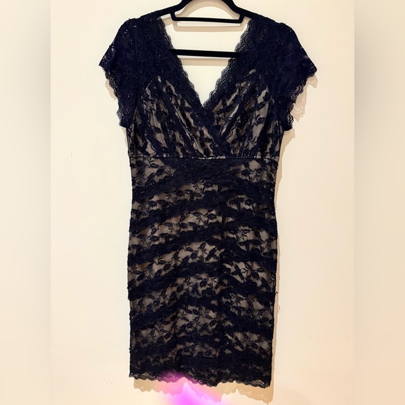 MARINA Black Lace & BeadsMidi Dress - Picture 1 of 4